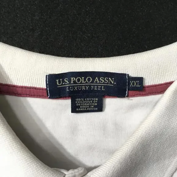 US Polo Assn Men Polo Shirt 2XL White Pique Short Sleeve - Picture 2 of 8